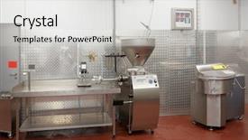  Presentation with food processing plant - Presentation theme featuring not in operation on food background and a light gray colored foreground