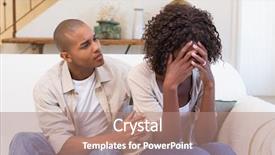  Presentation with woman crying - Amazing slides having high tech - digital abstract technology background futuristic backdrop and a tawny brown colored foreground.