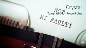  Presentation with human fault - Theme featuring not-my-fault-phrase-written background and a sky blue colored foreground