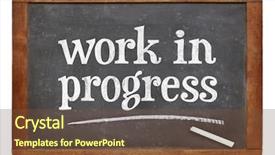  Presentation with work the word in your life - Slide deck enhanced with not ready - work in progress - white background and a  colored foreground