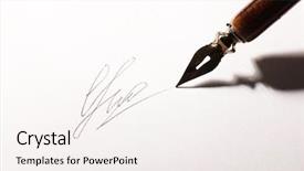  Presentation with close up of printer ink - Beautiful presentation theme featuring not real and ink pen backdrop and a  colored foreground