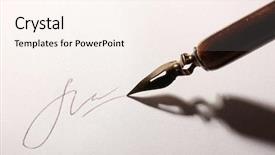  Presentation with ink - Colorful presentation theme enhanced with not real and ink pen backdrop and a cream colored foreground