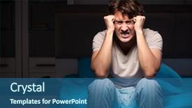  Presentation with neighbor - PPT theme featuring not sleep due to noise background and a ocean colored foreground