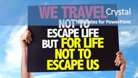  Presentation with life - PPT theme with not to escape us card background and a teal colored foreground
