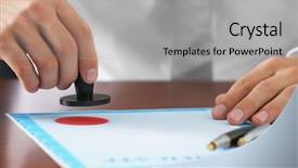 Presentation with public finance - Cool new presentation theme with notary public in office stamping backdrop and a light gray colored foreground
