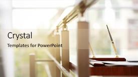  Presentation with notary - PPT layouts enhanced with court clerk - notary workplace closeup background and a lemonade colored foreground