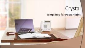  Presentation with notary - Slide deck consisting of court clerk - notary workplace with laptop background and a cream colored foreground