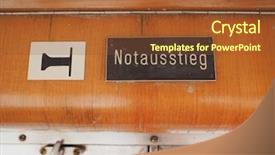  Presentation with emergency operations - Beautiful slide deck featuring notausstieg meaning emergency exit sign backdrop and a tawny brown colored foreground