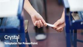  Presentation with table in a classroom cheating - Slides featuring note - midsection of girl giving cheat background and a ocean colored foreground