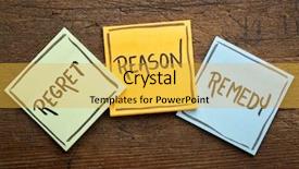  Presentation with crisis management - Slide set featuring note against rustic wood - crisis background and a yellow colored foreground