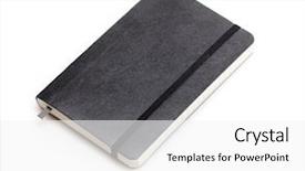  Presentation with note book - Theme consisting of note book - black moleskine isolated over white background and a white colored foreground