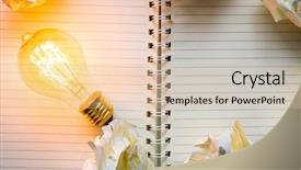 Presentation with note book - Theme consisting of note book and light bulb background and a  colored foreground