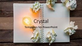  Presentation with note book - Cool new slides with note book and light bulb backdrop and a  colored foreground
