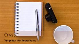  Presentation with note book - PPT layouts with note-book-and-pen background and a gold colored foreground