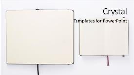  Presentation with note book - Slide set having note book at white background background and a white colored foreground