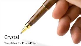  Presentation with writing pen - Colorful slides enhanced with note busines - hand writing or pointing backdrop and a  colored foreground