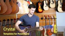  Presentation with music - PPT theme consisting of note de musique - handsome young man in music background and a  colored foreground