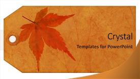  Presentation with maple leaf - Theme with note fall - vintage gift tag background and a gold colored foreground