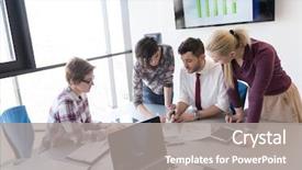  Presentation with young business people - Audience pleasing PPT layouts consisting of note ideas plans and project backdrop and a gray colored foreground