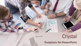  Presentation with laptop - Slides with note ideas plans and project background and a lemonade colored foreground