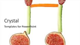  Presentation with music note - PPT theme having note made of fruits background and a white colored foreground
