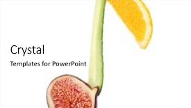  Presentation with music note - Beautiful PPT theme featuring note made of fruits backdrop and a white colored foreground