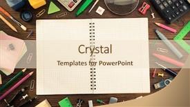  Presentation with note - Audience pleasing PPT layouts consisting of note pad - school supplies on wooden background backdrop and a lemonade colored foreground