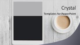  Presentation with ipad - Slide deck with note pad - tablet pc looking like ipad background and a light gray colored foreground