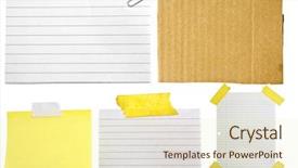  Presentation with note - Beautiful presentation featuring note pad - three slices of paper isolated backdrop and a soft green colored foreground