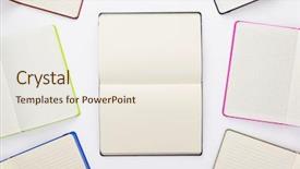  Presentation with red white grey - Slide set consisting of note pad at white background and a sky blue colored foreground