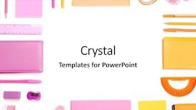  Presentation with old white antique frame - Amazing presentation theme having note paper colored pencils - frame of stationery isolated backdrop and a white colored foreground