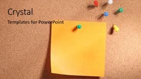  Presentation with bulletin board - Audience pleasing presentation design consisting of note paper on cork bulletin backdrop and a coral colored foreground