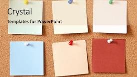  Presentation with corkboard - PPT layouts enhanced with note papers on corkboard background and a coral colored foreground