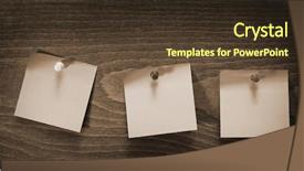  Presentation with note - Audience pleasing slides consisting of note papers on wooden background backdrop and a tawny brown colored foreground