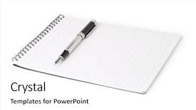  Presentation with fountain pen - Presentation with note taking - steno notebook and a fountain background and a white colored foreground
