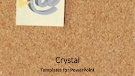  Presentation with corkboard - Colorful presentation theme enhanced with note with online graduation symbol posted on corkboard backdrop and a coral colored foreground