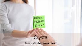  Presentation with autism - Beautiful presentation theme featuring note with phrase autism spectrum backdrop and a coral colored foreground