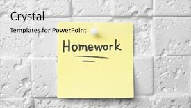  Presentation with work the word in your life - Beautiful theme featuring note with word homework pinned backdrop and a light gray colored foreground