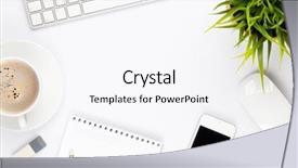  Presentation with flower office desk table - Colorful slides enhanced with notebook - office desk table with computer backdrop and a white colored foreground