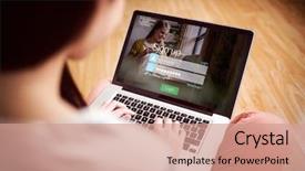  Presentation with space - Slides enhanced with notebook - signup screen with blonde girl background and a coral colored foreground