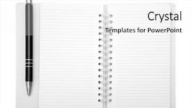  Presentation with confusion path - Amazing PPT theme having notebook and pen with clipping backdrop and a  colored foreground