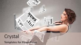  Presentation with news - Audience pleasing slide set consisting of notebook and reading the explosive backdrop and a soft green colored foreground