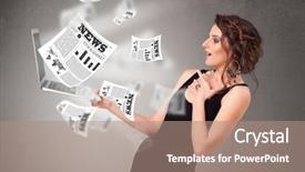  Presentation with news - Cool new presentation theme with notebook and reading the explosive backdrop and a coral colored foreground