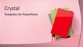  Presentation with notebook - PPT theme enhanced with notebook at abstract background surface background and a lemonade colored foreground