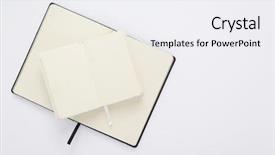  Presentation with notebook paper - Slide set with notebook at white paper background background and a white colored foreground