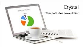  Presentation with newspaper laptop - Audience pleasing theme consisting of notebook coffee - laptop with chart cappuchino cup backdrop and a white colored foreground