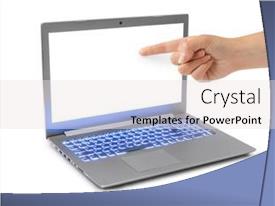Notebook Computer And Pointing Hand PPT template 10 | CrystalGraphics