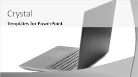  Presentation with notebook - Beautiful slide deck featuring notebook-computer-isolated-on-white backdrop and a white colored foreground