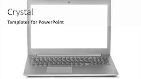  Presentation with notebook - Presentation design with notebook-computer-isolated-on-white background and a white colored foreground