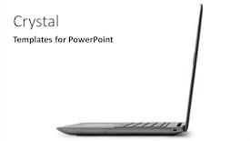  Presentation with notebook - Colorful presentation enhanced with notebook-computer-isolated-on-white backdrop and a white colored foreground